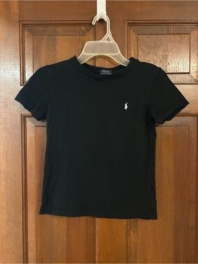 Polo by Ralph Lauren Black Short Sleeve Kids Tee with White Pony
